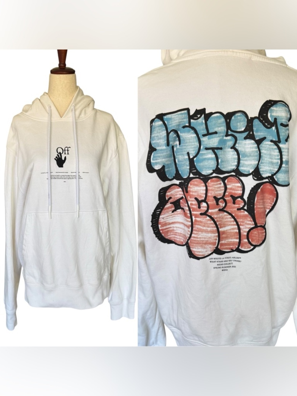 Off-White “OFFF” Hoodie
Men’s White Graffiti Logo Hoodie
S/S 2021 Large